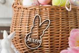 Easter Bunny Personalized Wooden Easter Basket Tag Cutout