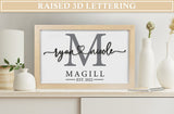 Framed Personalized Family Last Name Sign