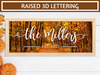 Framed UV Printed Fall Personalized Family Last Name Sign | UV Printed Background