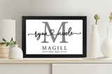 Framed Personalized Family Last Name Sign