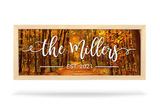Framed UV Printed Fall Personalized Family Last Name Sign | UV Printed Background
