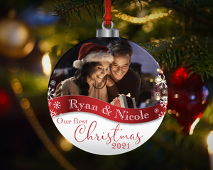 Couples Names First Christmas Ornament 2021