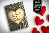 Engraved Tree Heart Wood Sign