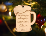 Personalized Beer Mug & Wine Glass Christmas Ornament!